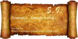 Somogyi Immakuláta névjegykártya